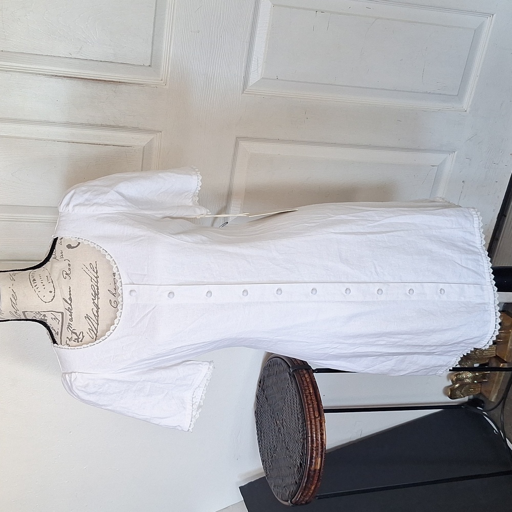 Joie White Button-Front Cotton Mini Dress